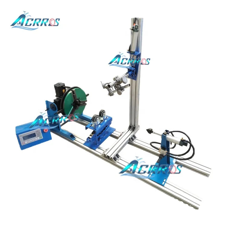 CNC 300KG Through Hole Welding Positioner 170mm With Pneumatic Torch and Tailstock