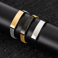 Personalized Stainless Steel Custom Engraving Watch Band Stretch Mesh Bracelet for Couples
