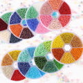 2mm Czech Glass Seed Beads Set Small Craft Beads Kit Diy Bracelet Necklace String Earring Loose Spacer Beads for Jewelry Making