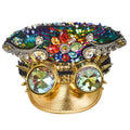 Ecoparty Gold Rivets Diamonds Sequined Men Steampunk Hat Gothic Stage Party Clubwear Rave Rock Luxury Hats for Women 2024