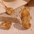Colorful Crystal Rhinestone Jewelry Moon Star Eye Pendant Necklaces Gold Plated Stainless Steel Jewelry