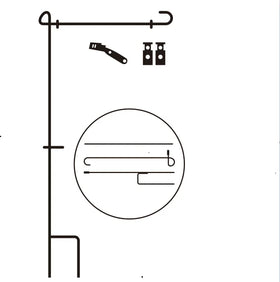 30 * 45cm Iron Pole Promotion Custom Metal Flagpole Garden Flagpole Christmas Garden Flagpole