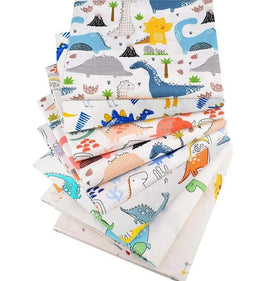 Wholesale 8pcs Dinosaur Design Printed Woven Cotton Fabric Squares DIY Pure Cotton Cartoon Fabrics for Home Textiles Patchwork