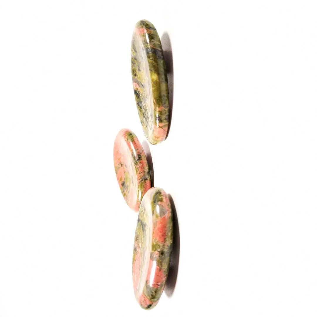 HUIYING Fast shipping natural worry stones Unakite chakra palm stones