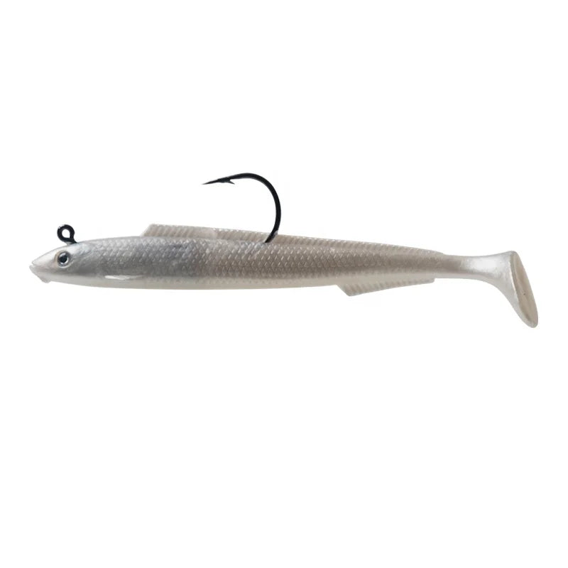 15cm 30g Soft Plastic Fishing White Lure Luminous Softbait Jig Head Sand Eel Lures