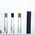 Custom Round 10ml Clear Glass Perfume Essential Oil Roll on Bottle With Stainless Roller Ball and Metal Lids
