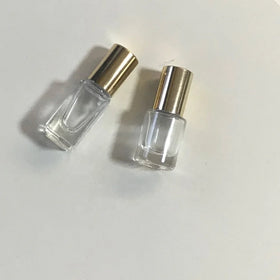 Wholesale 3ml 5ml clear Cylindrical or Retrangle Roller on Glass Bottle with Shiny Gold Caps