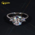Fine Jewelry Classic Three Stones Design 3CT Round Moissanite Diamond Ring Custom 925 Silver GRA Certificated Moissanite Rings