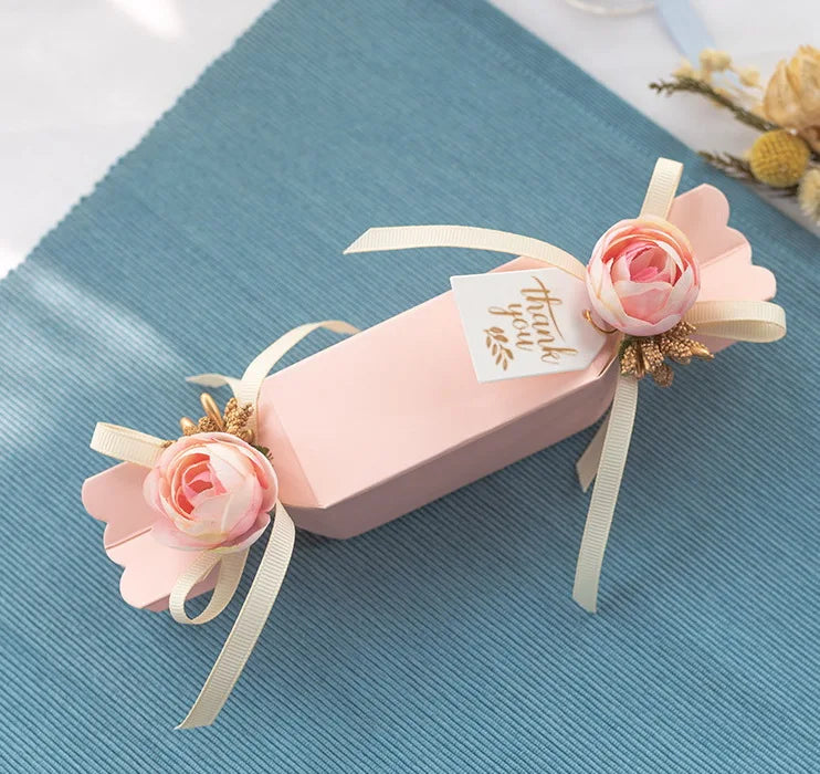 Sweet Wedding Gift Box Packaging Chocolate Box with Bow for Holiday Xmas Goodie Paper Boxes