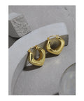 VIANRLA 925 Sterling Silver Handmade 18K Gold Geometric Hoop Earrings