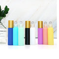 Macaron Series 10ml Roll-on Glass Bottle with Matte Gold Screw Cap and Metal Roller for Essential Oils