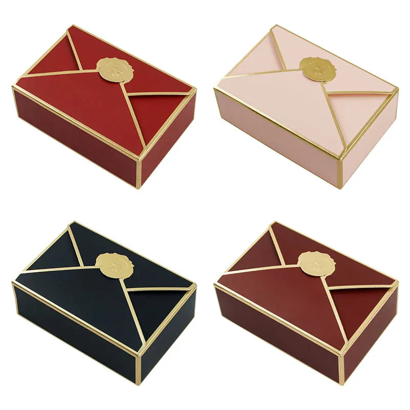 Party Favour European Envelope Shape Candy Treat Paper Boxes Wedding Return Gifts for Chocolate Small Gift Packaging Boxes