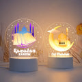 Islamic Gifts Antique Imitation Crafts EID Mubarak Ramadan Decorations Muslim Acrylic LED Night Lights Islamic Home Decor