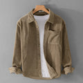 RNSHANGER Spring Mens Corduroy Shirt Casual Long Sleeve Cotton Shirts Simple New Youth Men's Vintage Clothes Solid Color Shirt