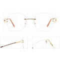 Rimless Rectangle Hot Sales Classical Metal Optical Frames Optical Glasses Frames