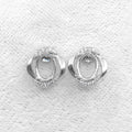 Sterling Silver 5*7mm Semi Mount Stud Earrings Empty Support Blank Claws Setting S925 Base Without Center Stone for DIY Inlay
