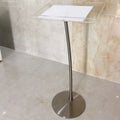 Clear Modern Minimalism Acrylic Stainless Steel Crystal Podium Arc Lectern Church Pulpit Theater Furniture Foldable Outdoor