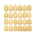 Hip Hop Style Rectangle 18K Gold Plated Initial Name A-Z Letter Charm Pendant NecklaceTrendy Jewelry Findings for Women Men L82
