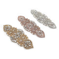 13x5cm Hot Fix Crystal Rhinestone Appliques for DIY Craft Bridal Beaded Lace Rhinestone Applique Iron on Rhinestone Applique
