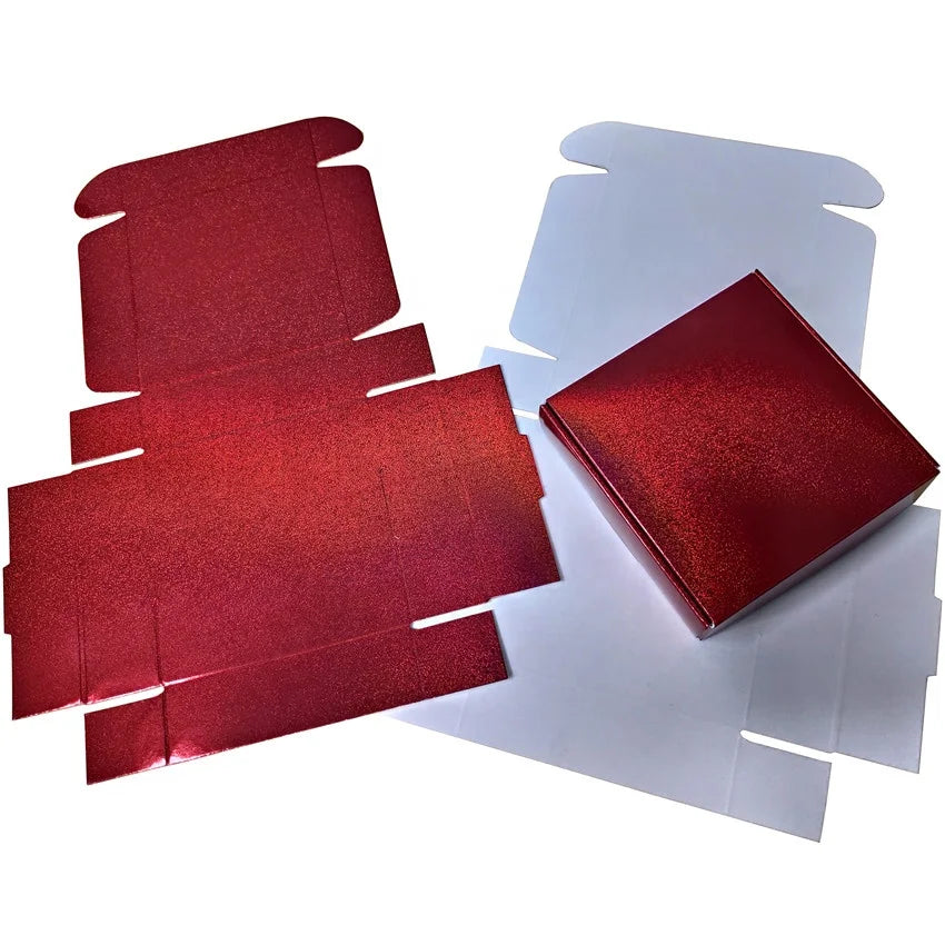 Wholesale Mini Foldable Glitter Hologram Jewelry Boxes Festive Gift Holographic Paper Boxes
