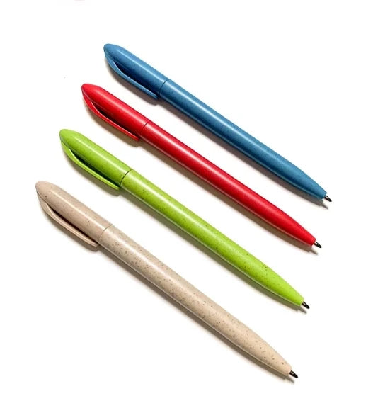 Wholesale Plastic Ballpoint Pen 0.5mm Multi-Colored Ink Customized Logo Recycled Eco-friendly Office Advertising Twist Open