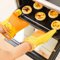 YS Customization Logo Professional Heat Resistant Silicone Kitchen Barbecue Oven Mitts Cooking BBQ Grill Glove Oven Mitt Baking