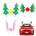 Green Christmas Tree Styling Car Decor Toy Reindeer Ear Nose Horn Costume Set Green Christmas Tree Vehicle Xmas Decor