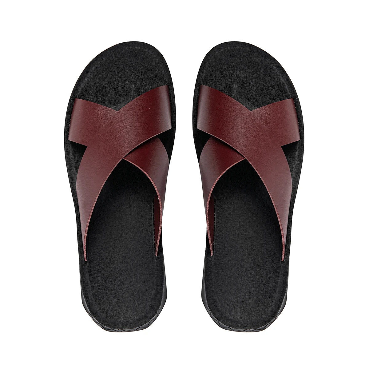 EUR 39-47 Classic PU Sole Men's Open-Toe Halved Belt Sandals Breathable Lightweight Non-Slip for Summer Outdoor Casual Daily Use