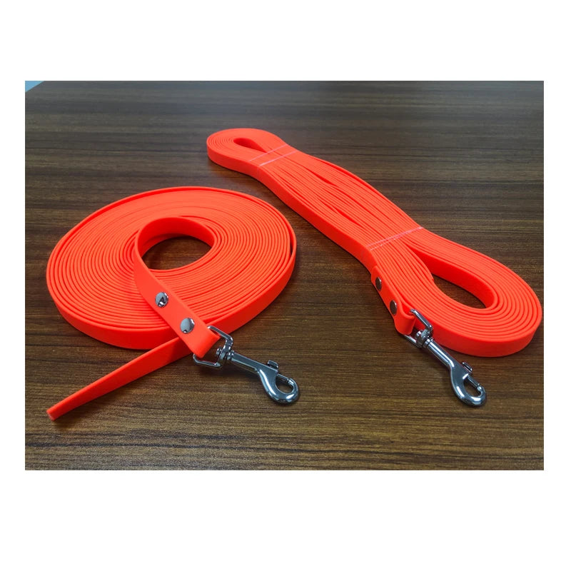 Stylish 10M PU Leather Dog Leash 16mm PVC Solid Breakaway Long Tracking Personalized Pet Collars Rivet Plastic Breakaway