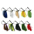 Wholesale 7g 10g 14g Tungsten Football Weedless Rubber Jig Bass Fishing Lure Swim Jig Silicon Rubber Skirt Metal Jigs