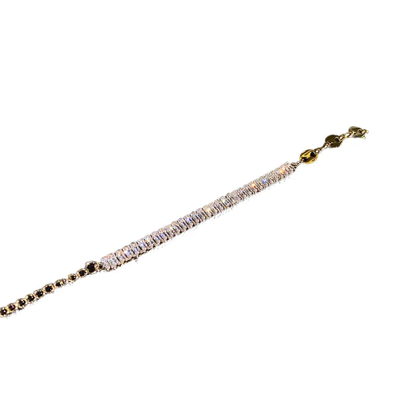 18K Gold Plated Zirconia Bracelet for Women Fashionable Micro Paved CZ Diamond Tennis Chain Geometric Summer Arrival Bling Micro