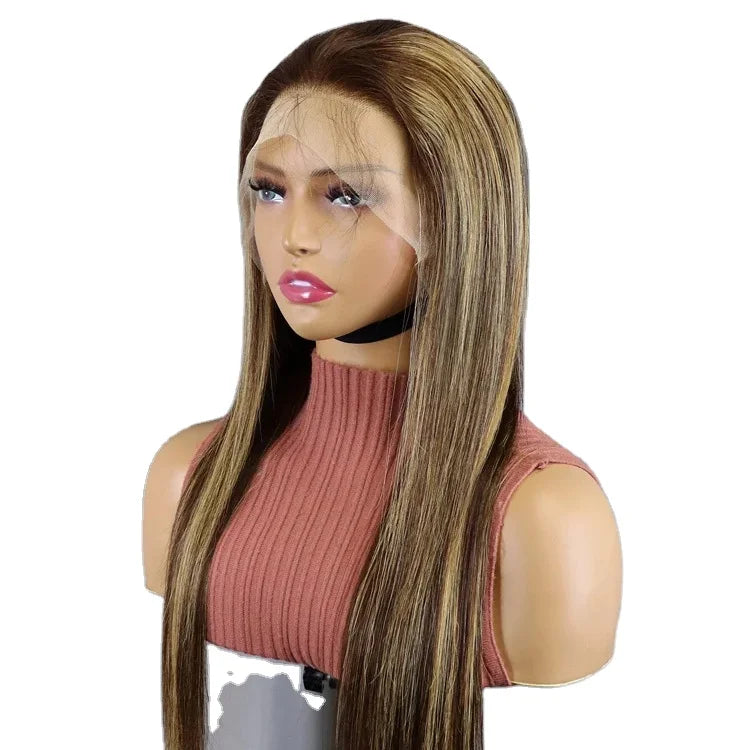 Mona Hair Lace Front Wigs 100virgin Human Hair Pre Plucked 13x4 swiss Transparent Lace Frontal 4/27 Highlight Wig