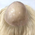 Light Blonde Hair 16 Inches 100% Human Hair Women Wig Skin Toupee