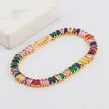 H&P Fashion Double Row Colorful Zircon Bracelet Trendy Bracelets Women Real Gold Plated Zircon Bracelet
