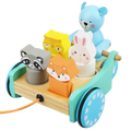 2021 New Multi-function Educational Shape Matching Blocks Wooden Toy Cars Pull Along Toy