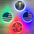 Acrylic Event Wedding Flashing Light up Promotion Name Tag Mini Luminous Led Customized Button Name Pin Badge