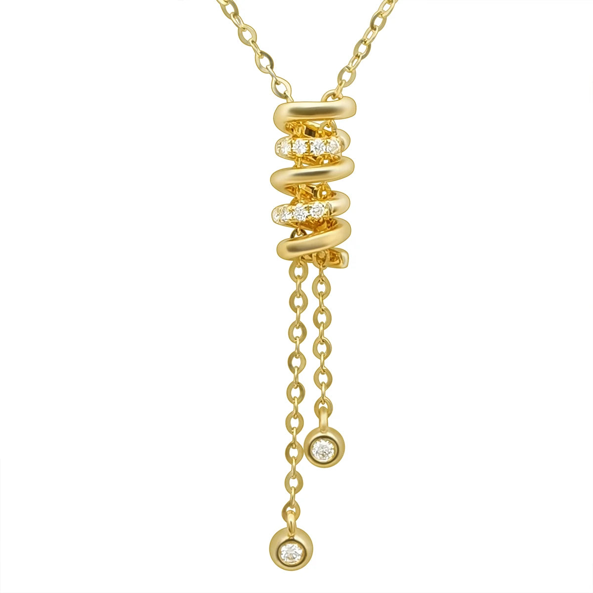 China 18K Solid Gold Trendy Engagement Wedding Anniversary Pendant Necklace with Round Brilliant Cut Diamonds