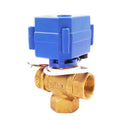3 Way Ball Valve 1/2 Inch 1/2" Dn15 3/4" Dn20 Female Male Mini Brass Motorized Operated Brass 3 Way Ball Valve