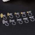 Hypoallergenic Resin Earring Clips Flat Base Setting U Shaped Clip on Earrings Non Pierced Jewelry Findings & Components