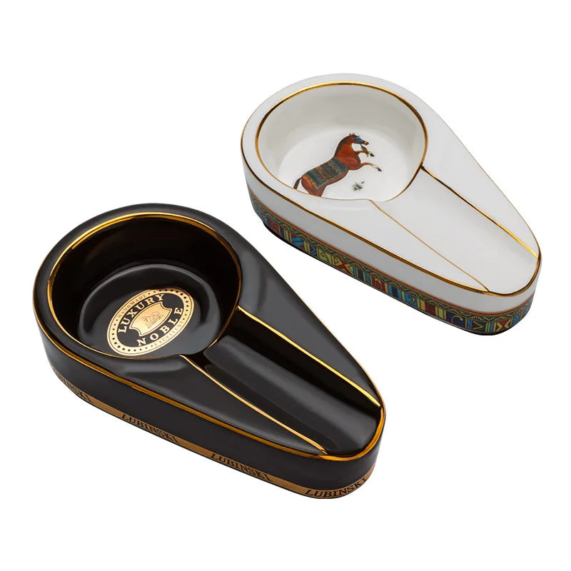 Hot Sale Customized Logo Ceramic Material and Cigar Ashtray