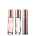 Refillable Rose Gold Essential Oil Roll on Bottle 10ml Glass Perfume Container with Aluminium Lid