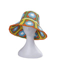 BOHO Style Womens Straw Hats Handmade Crochet Bucket Hat UV Protection Beach Sun Cap Ladies Summer Sun Wide-brim Cap Stock