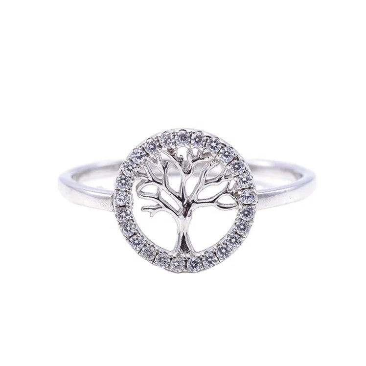 Women 925 Silver Plated Silver Diamond Wedding & Engagement Rings