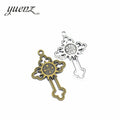 YuenZ Antique silver color cross Charm Pendant For Necklace Jewelry DIY Making 39*24mm T51