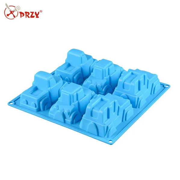 6 Cavity Cartoon Car Series Silicone Soap Mold Baking Mould