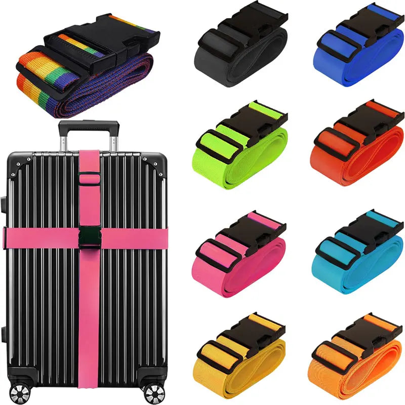 Adjustable Vintage Style Nylon Luggage Strap with PP Lock Buckle Custom Suitcase Baggage Belts for Camping and Travel