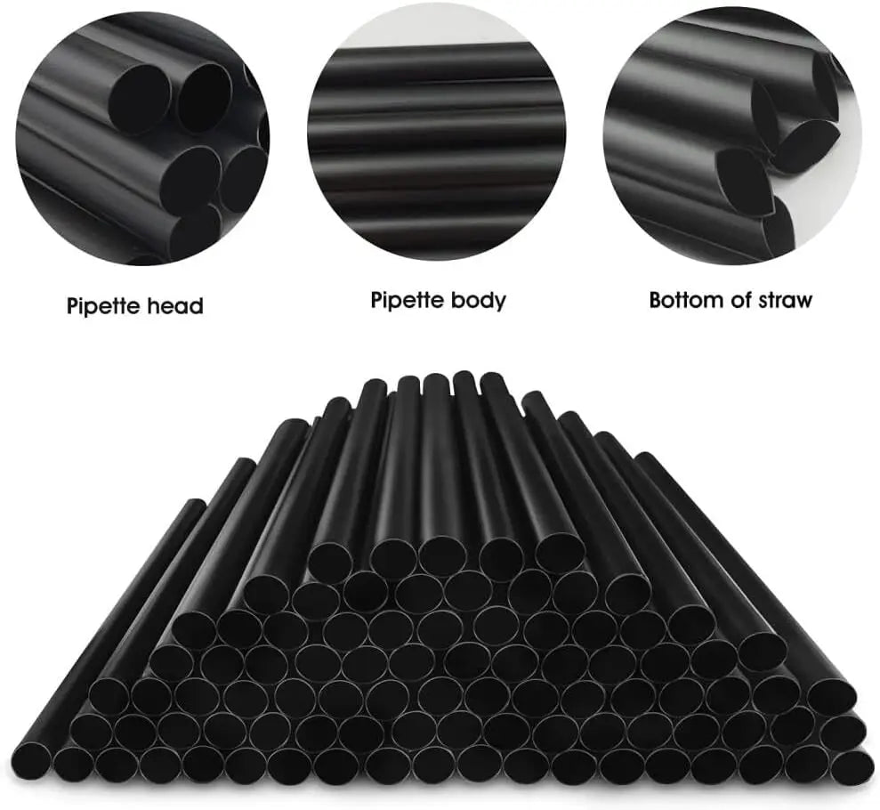 Factory Wholesale Eco-Friendly 6-12mm Biodegradable PLA Disposable Drinking Straw Bubble Tea Individual Packaging for Camping