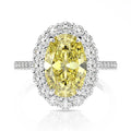 Hainon S925 Sterling Silver Oval Zircon Versatile Women's Engagement Rings Round Micro Set Zircon Wedding Rings