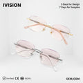 Rimless Diamond Cut Edge Presbyopia Glasses for Women Elegant Anti Blue Light Presbyopia Glasses