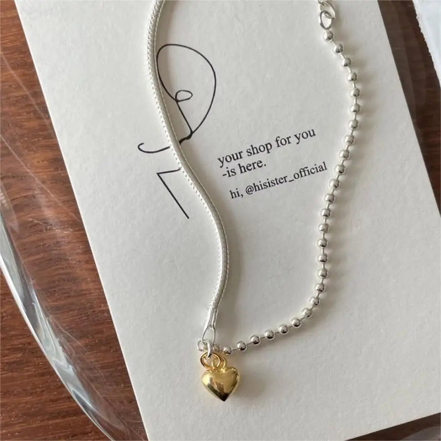VIANRLA 925 Sterling Silver Heart Pendant Bracelet Contrast Asymmetric Design Premium Women Jewelry Drop Shipping